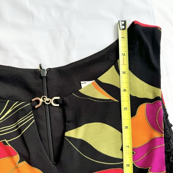 Joseph Ribkoff Dress Colourful Floral Fully Lined Ruffled sz 10 - Picture 13 of 16